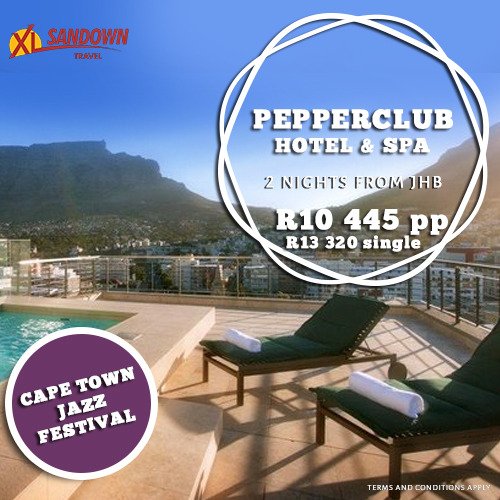 SandownTravel's tweet photo. Book your stay at the Pepperclub Hotel &amp; Spa in Cape Town from as little as R10 445 pp! Contact us conceptstore@sandowntravel.co.za to book. https://t.co/dvrIihXz1u