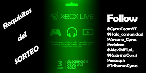 CyrusClanYT's tweet photo. 💥 Sorteo de un codigo de 3 meses de Xbox Live Gold 💥 
Requisitos:
- RT a este tweet
- Follow a todos los que estan en la imagen.
Limite30/01 https://t.co/fWFPdyL96B