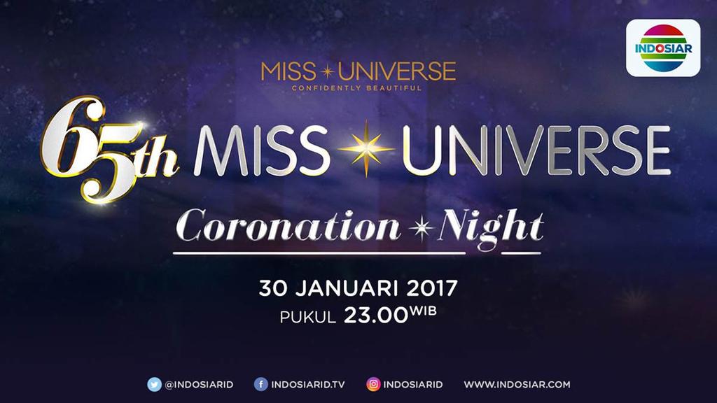 Indosiar's tweet photo. 65th Miss Universe Coronation Night akan hadir di Indosiar, 30 Januari 2017 pkl 23.00 WIB. #MissUniverse2016 https://t.co/p3lb1Zgzey