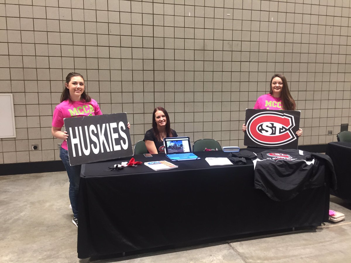SCSU_Cheer's tweet photo. We are excited to see the talent at the MCCA State competition! Come checkout our table &amp; find out about tryouts &amp; our high school clinic! https://t.co/nWDAo1C8Yo
