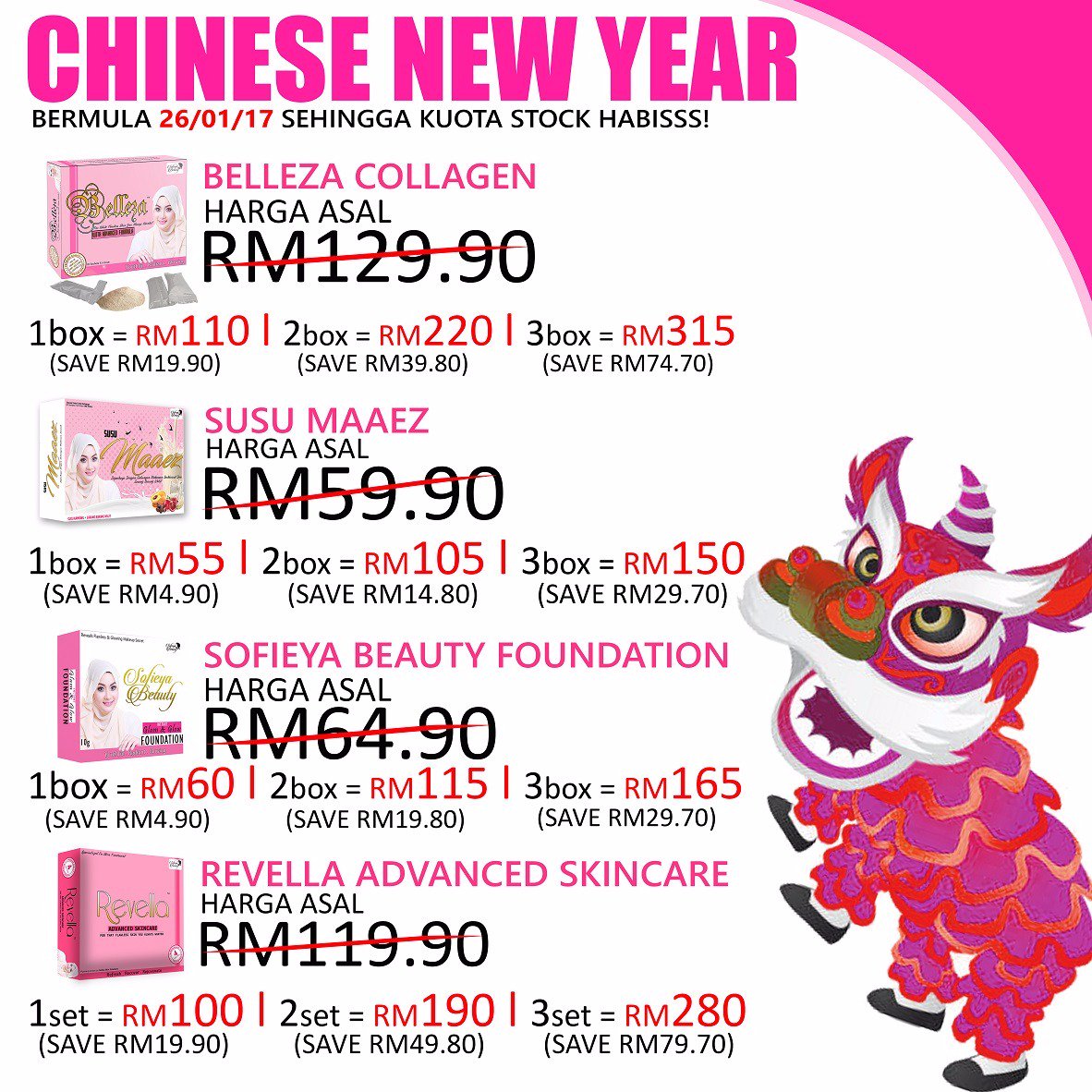 ButikMieyrah's tweet photo. 🎉 CHINESE NEW YEAR SALES 🎉
🎐 GONG XI FA CAI 🎐

LETS GRAB YOURS NOW !
LIMITED STOCK !
FIRST COME , FIRST SERVE 😋
WHATSAPP 01126037274 NOW !!! https://t.co/AWkZrqvVmh