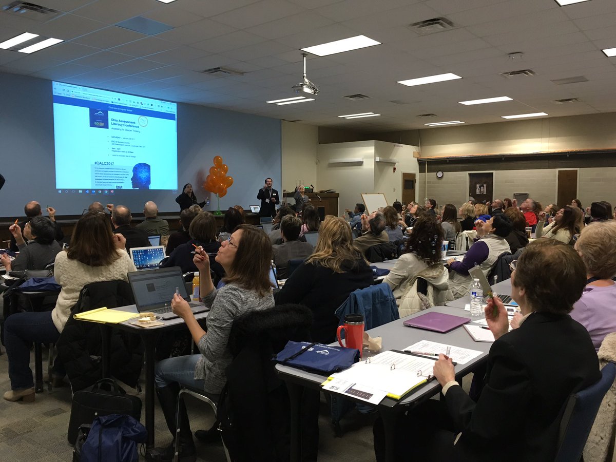 EdciteTeam's tweet photo. The entire room blew bubbles to go #beyondthebubbles as we think about assessments today. ๐#OALC2017 https://t.co/uJ08H9KKG0