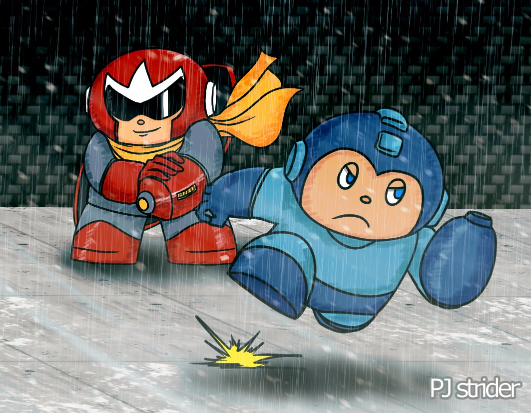 Pj ストライダー It S The Beginning Of The Battle ロックマン Rockman Megaman メガマン イラスト Protoman プロトマン ブルース Blues