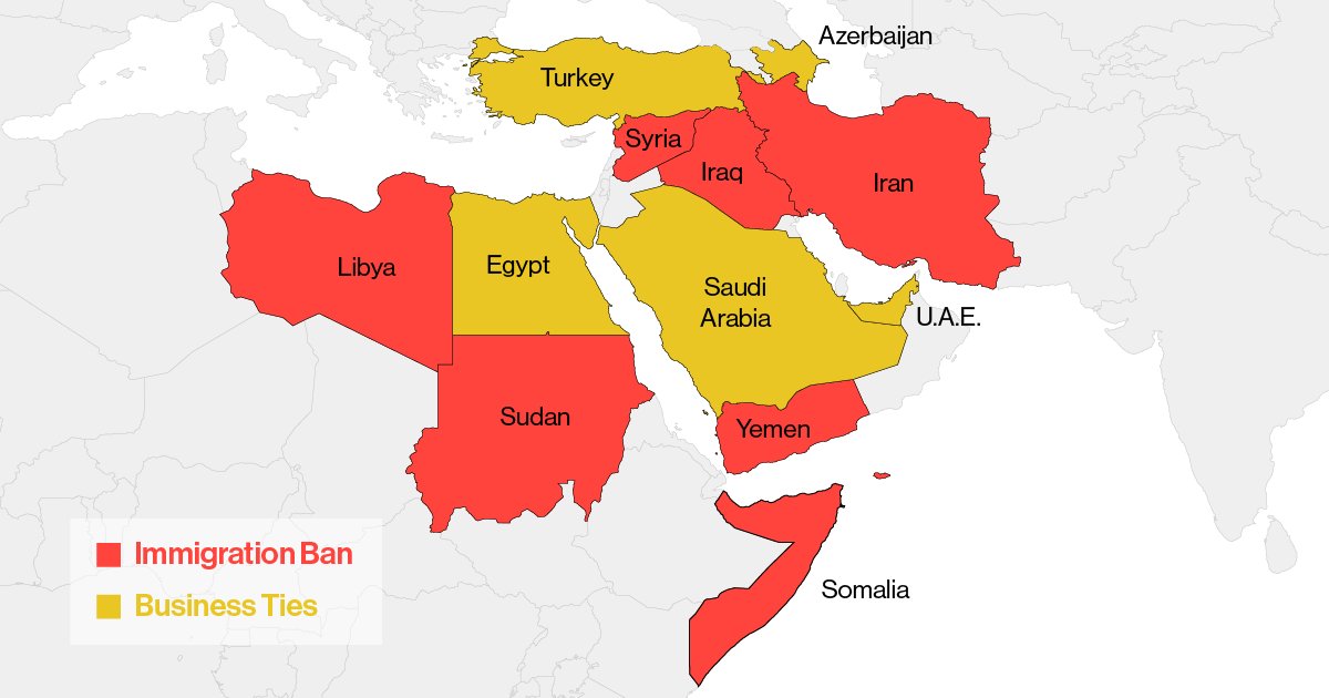 bpolitics's tweet photo. Trump’s immigration ban excludes countries with business ties https://t.co/VOXsuxHEQY https://t.co/Y7sLIwuc2t