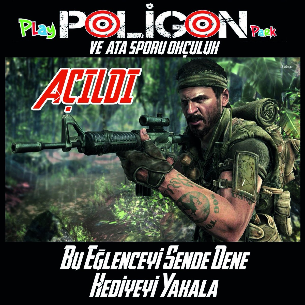 Playpark_Fun's tweet image. Eğlenceye eğlence katarak devam ediyoruz.
Gerçek silah ağırlık ve ölçülerinde sizde atış yapmak isterseniz Poligon Açıldı
#Poligon #Okçuluk