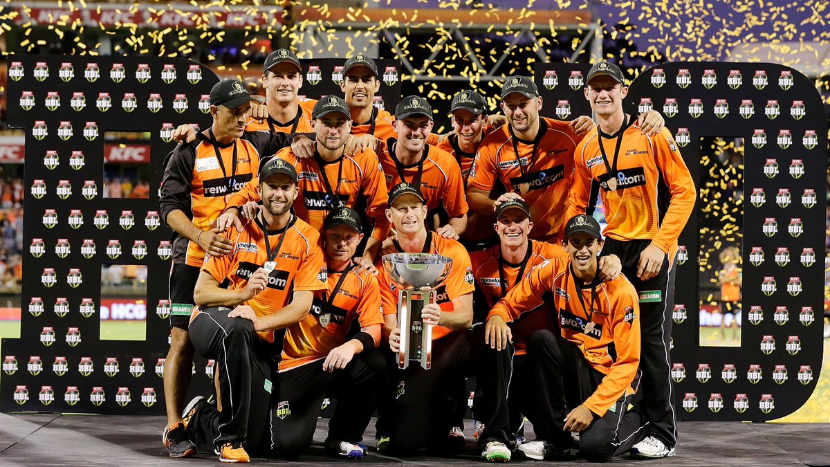 CricketAus's tweet image. Congratulations to @ScorchersBBL on winning #BBL06 - their third BBL title in the past four seasons!