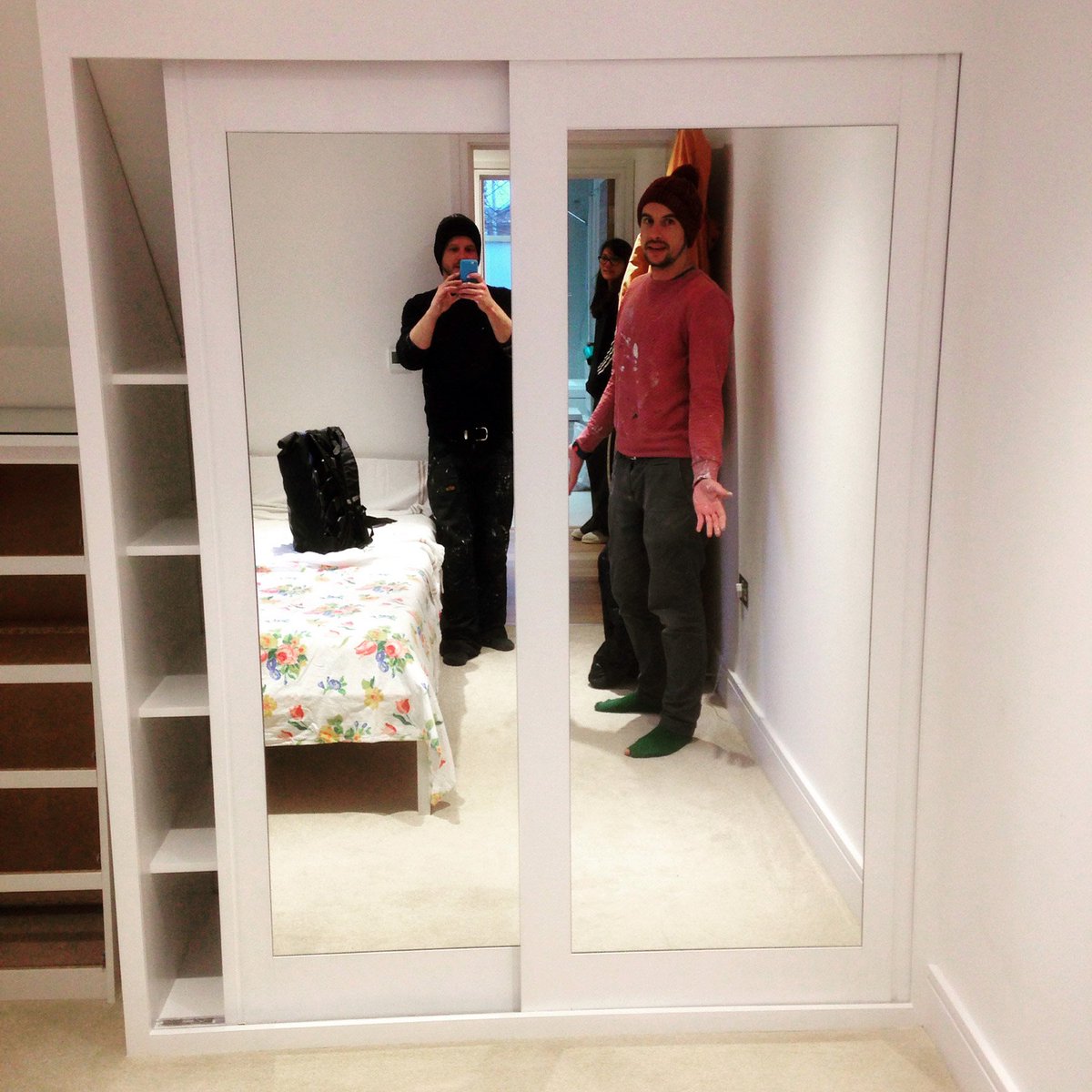 Tom in his burgundy bobble this time. #bobblehats #woodworking #HomeImprovement