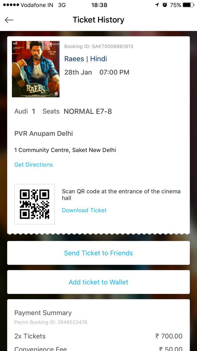 VikramRoyMehta's tweet photo. Wait is over finally watching my fav actor @iamsrk . Let the fun begin!! https://t.co/s6tkYHDVFF