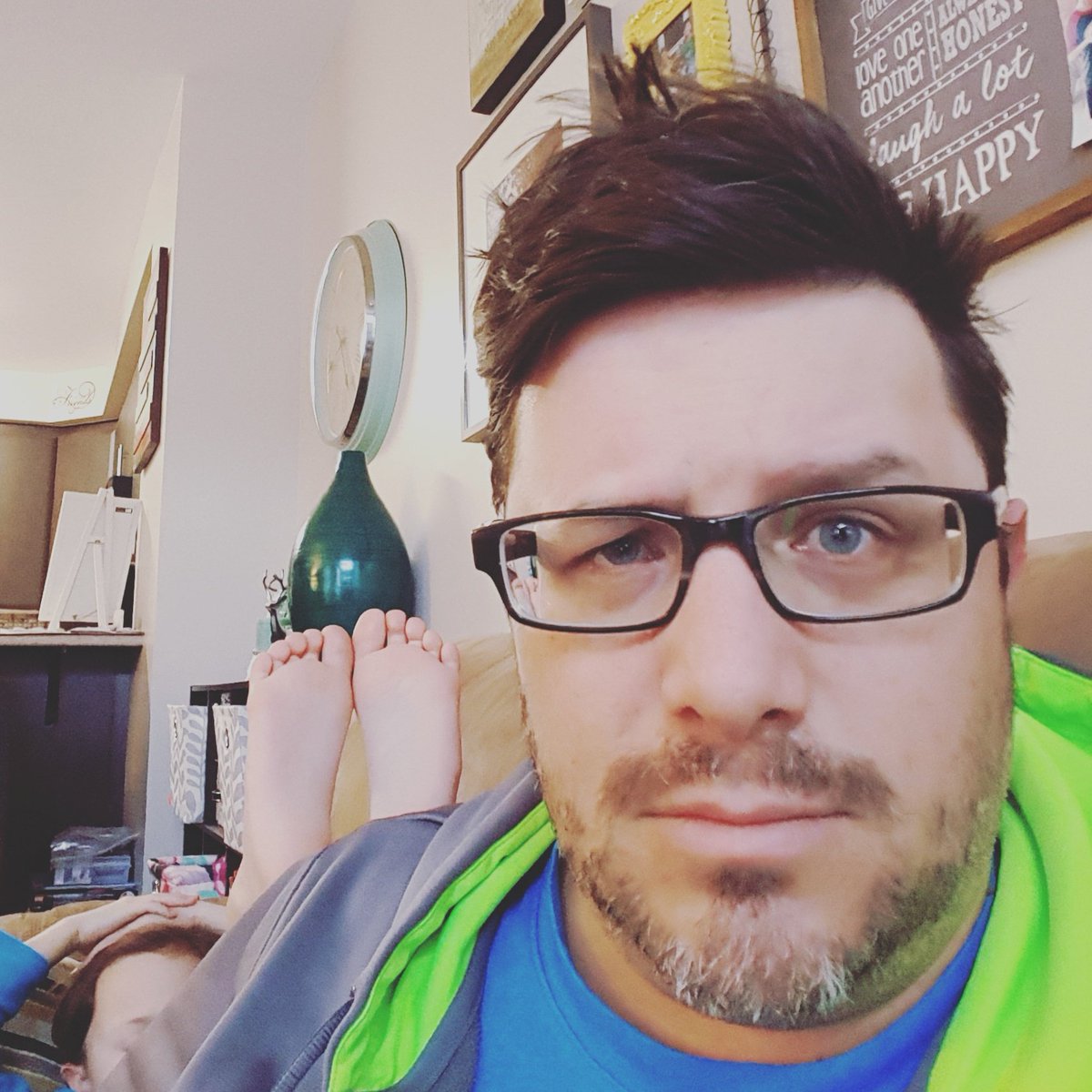 CanadianDadBlog's tweet image. Thinking of changing my blog name to Footrest Dad after this morning's complete disregard for my personal space...