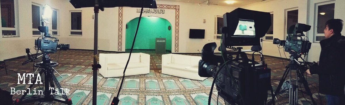 mtatvdeGlobal's tweet photo. The #MTA team right now in preparation for the #BerlinTalk program at the Khadija Mosque in Berlin https://t.co/cuuPPVtknb