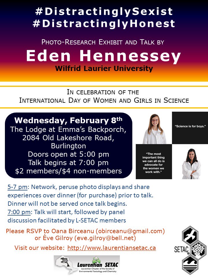 LaurentianSETAC's tweet image. Join us Feb. 8 to celebrate #WomeninScience with @EdenHennessey #DistractinglySexist #DistractinglyHonest