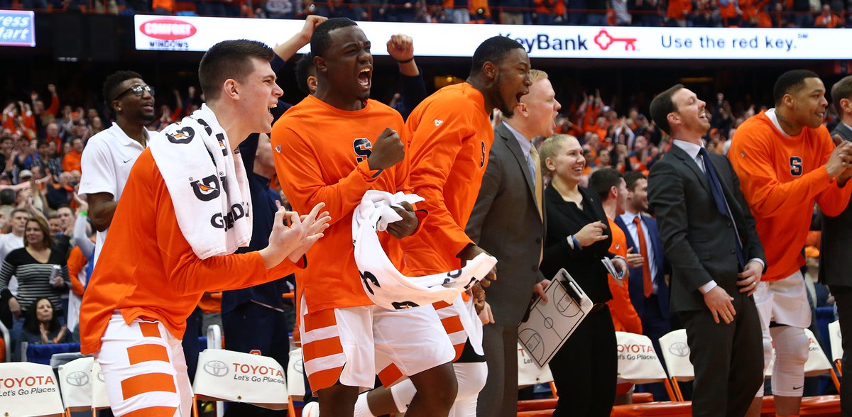 Cuse_MBB's tweet photo. FINAL:
Syracuse 82
Florida State 72

The Orange slay the No. 6 team in the country in front of almost 25,000 at the Carrier Dome!
#CuseMode https://t.co/K6cpvfdTBu