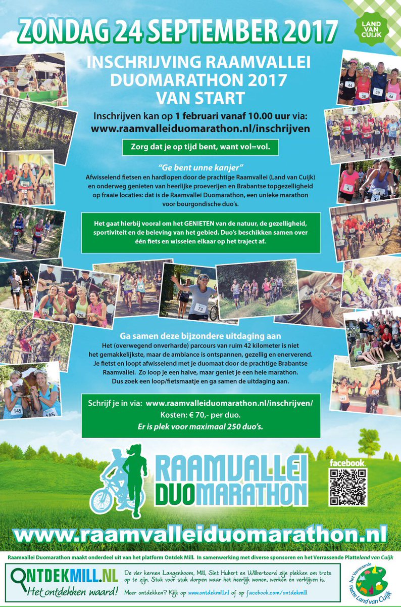 De mooiste, gezelligste en relaxte marathon van Brabant. Zoek een maatje en schrijf je in... het kan vanaf 01-02!
