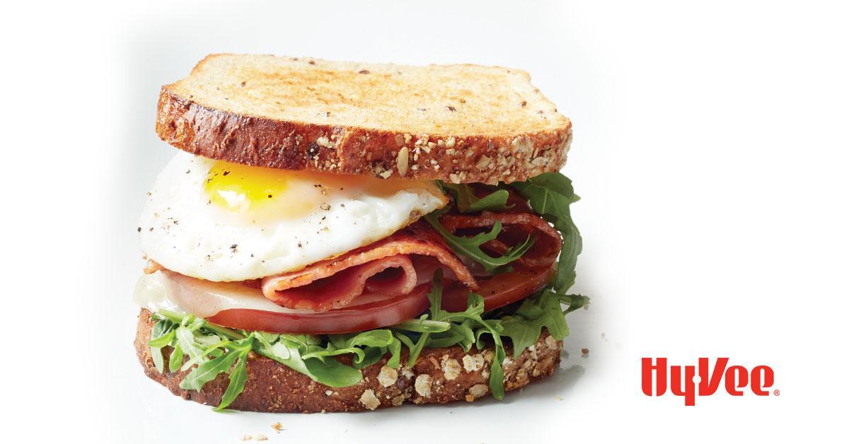 HyVee's tweet photo. This Turkey Bacon Egg Sandwich is the perfect way to start your day. Fiber, proteins and carbs all in one! https://t.co/e6W7lrTDua https://t.co/bxzlteh4t2