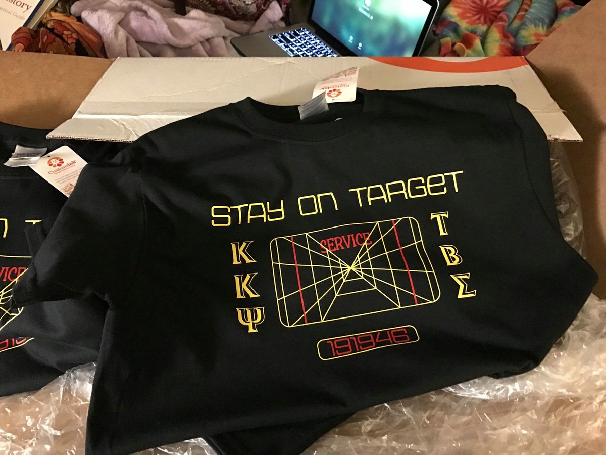 KKPsiLDAA's tweet photo. If you're hanging out at NED Central Precincts today, find @ChelseaSpiker1 or @meganlefever7 and Stay on Target with these shirts for $15! https://t.co/PkKHI6pugO