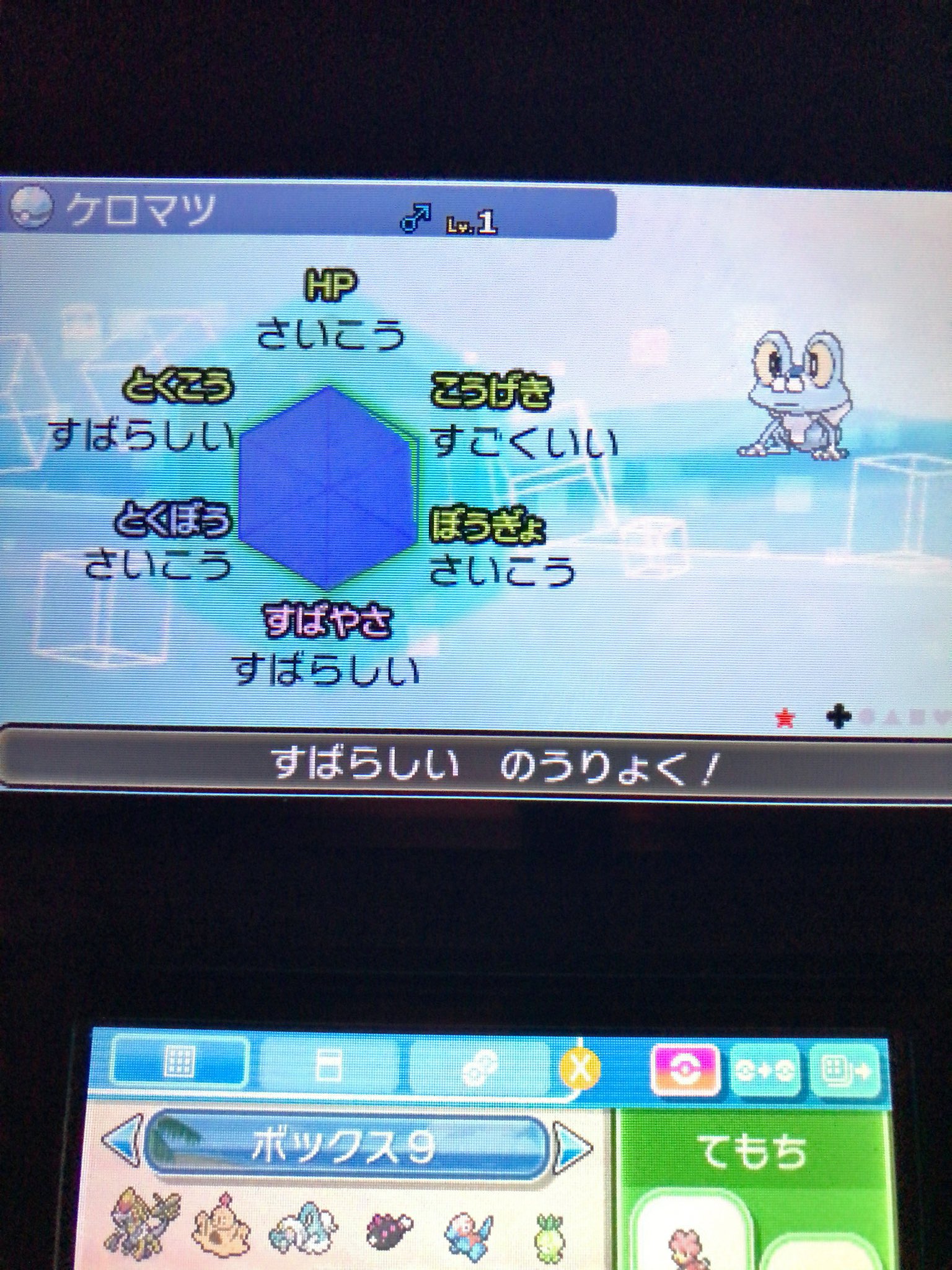 りょーやん ひかるおまもり をゲットしたから色ゲッコウガ欲しさに国際孵化やったら今回はかなり早く終わった しばらくは寝る前に少しずつ孵化することになるかなって思ってたから運が良い めざパ炎 変幻自在でこのステータス 大満足です 今回は Xyで準備
