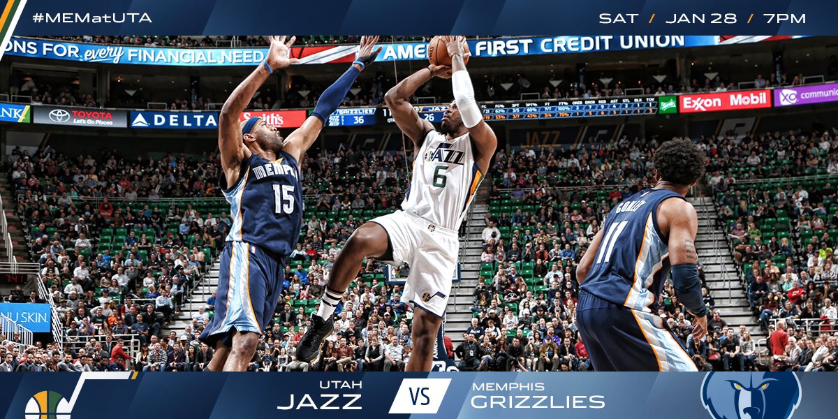 Jazz // Grizz // TONIGHT!  #TakeNote  #MEMatUTA https://t.co/xMQF1jzvjo