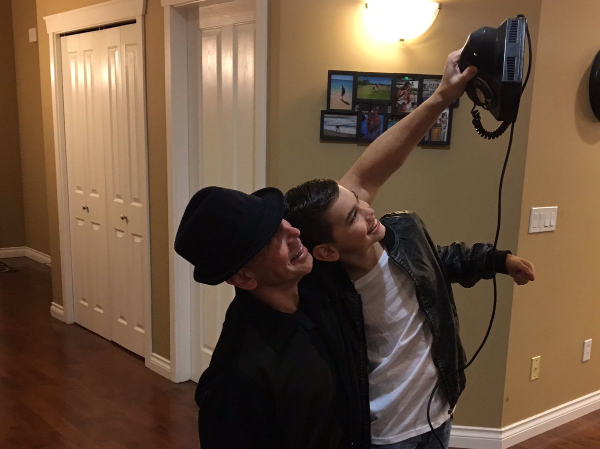 Ian_A_MacDonald's tweet photo. My son and I took a 50's style selfie last night. #PhoneTechnology https://t.co/1nWgR60IDx