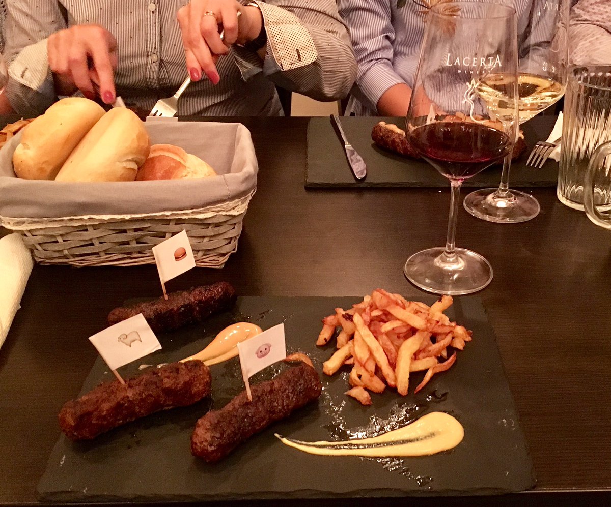 Romanian traditional #mici 
paired with beautiful #Lacerta  #CabernetSauvignon,match made in heaven #RomanianWines #WineLovers
