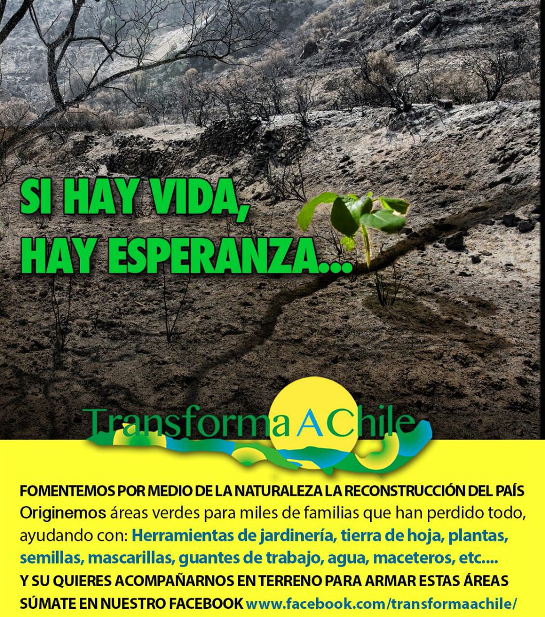 ongtransforma's tweet image. Hola a todos!! ONG Transforma A Chile se hará presente en el desastre que afecta al País , para ello necesitamos de su ayuda!!! Por favor RT