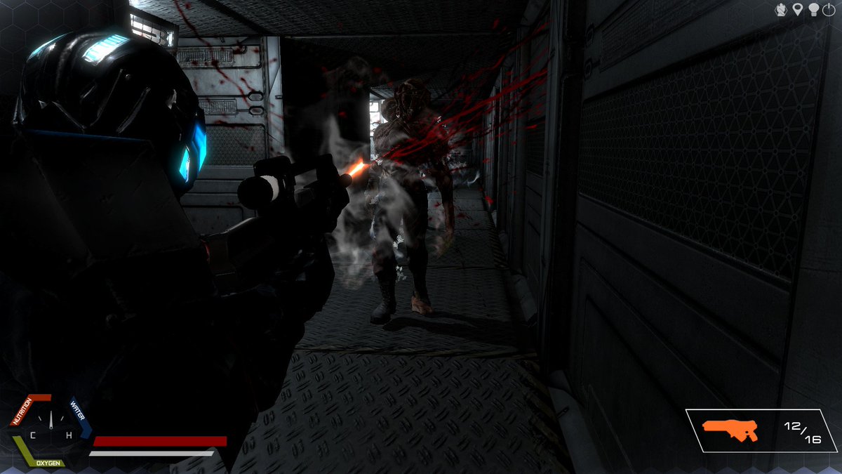 Joel_Couture's tweet photo. It's rough business keeping a starship clear of monsters in @COR_GameDev's horror shooter HEPH. #screenshotsaturday https://t.co/4e1eYFPtSo https://t.co/Ycr378s92Z