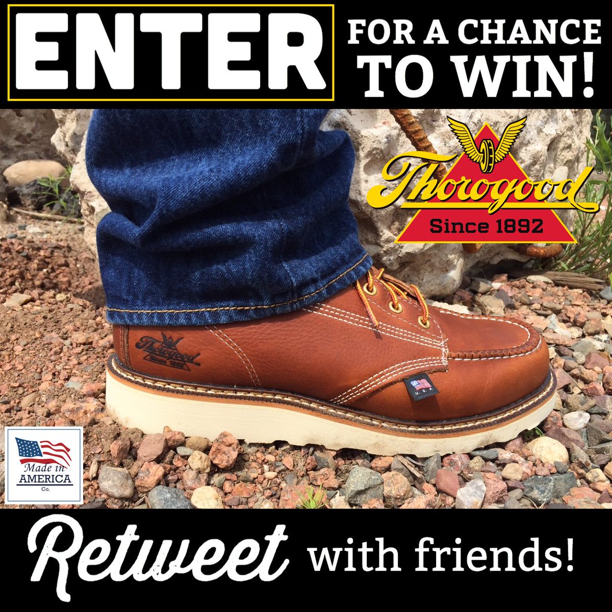 MadeInAmericaCo's tweet image. RT this awesome #giveaway! We are giving away a pair of these #AmericanMade Boots from @Thorogood_USA. Enter Here→ goo.gl/E20WlH