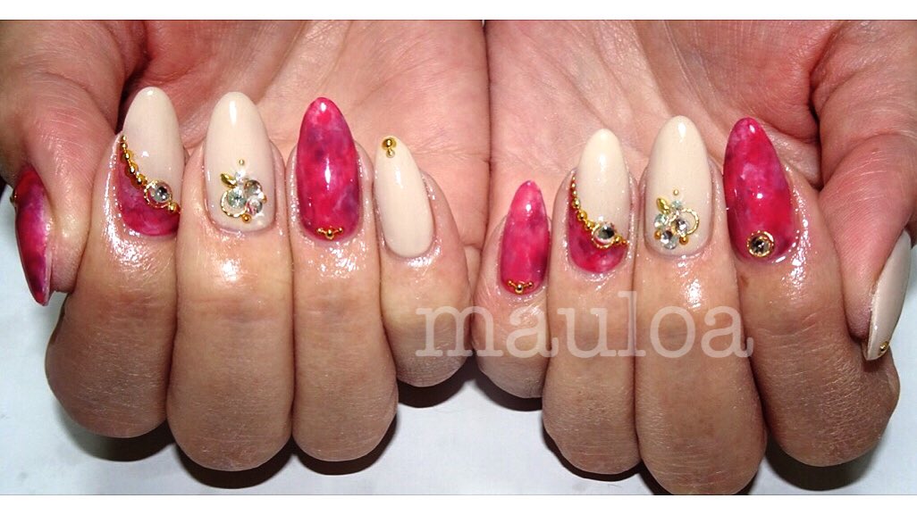 Mauloa ネイル ネイルデザイン ネイルアート 秋ネイル16 Aw 秋ネイル オータムネイル 富田林 冬ネイル ウインターネイル 冬ネイル16 ピンクネイル タイダイネイル マーブルネイル ピンクベージュネイル ヌーディーネイル ワンカラーネイル きらきら