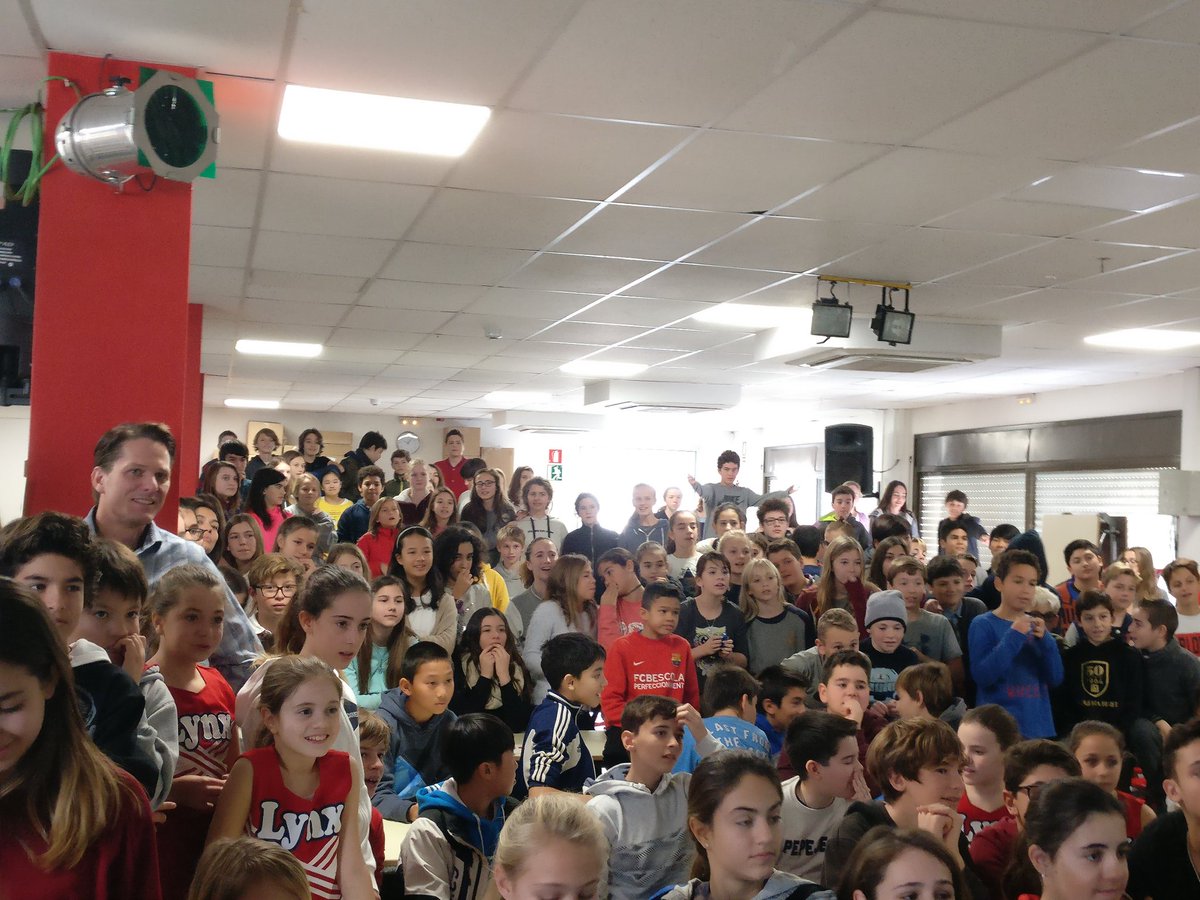 MarkPingitore's tweet photo. What a learning week at ASB!  Below is our monthly Middle School  Assembly with choir, drummers, cheerleaders, and student made videos! https://t.co/I7qivmHSgy