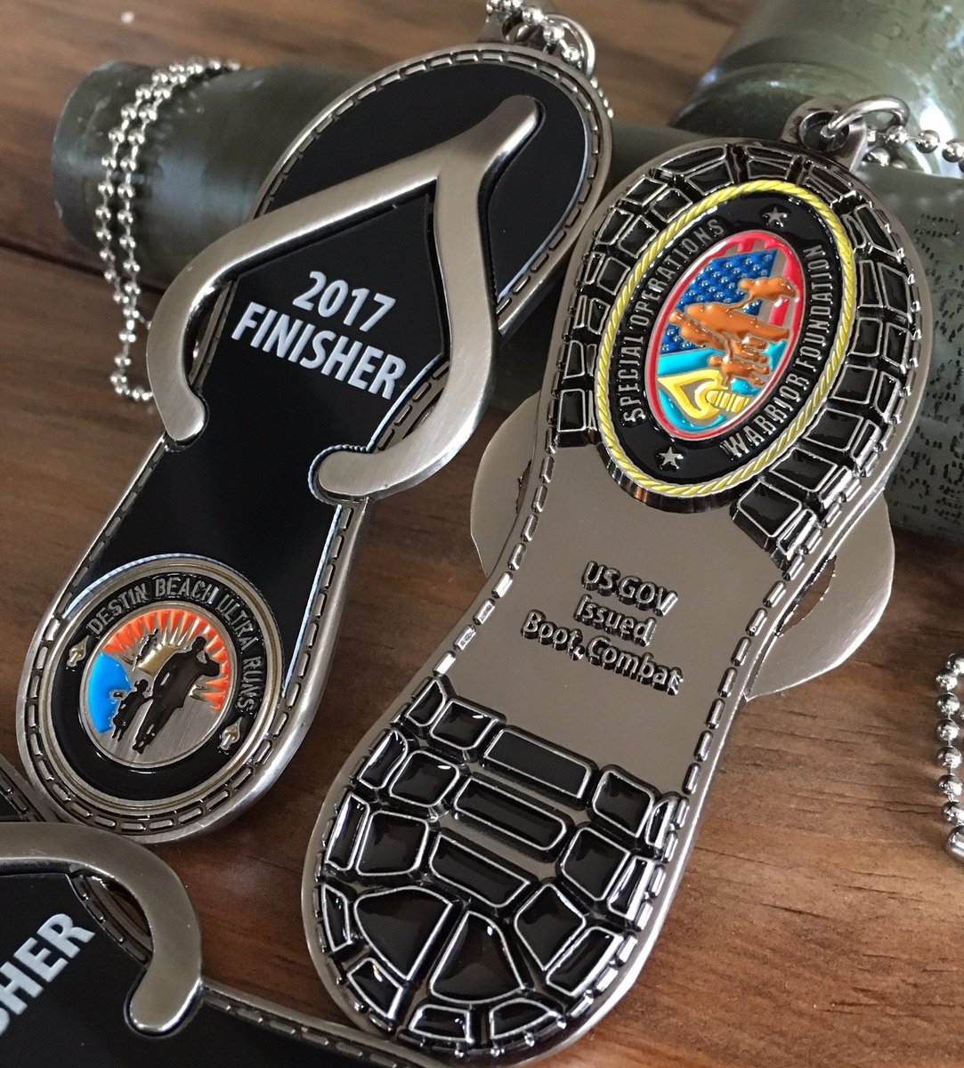 destin50's tweet photo. Our 2017 Destin Beach Ultra finisher's medals. Grab a friend and come earn one on Feb 19th! #ultramarathon #running #destin #30a https://t.co/xxkJbD2lr7