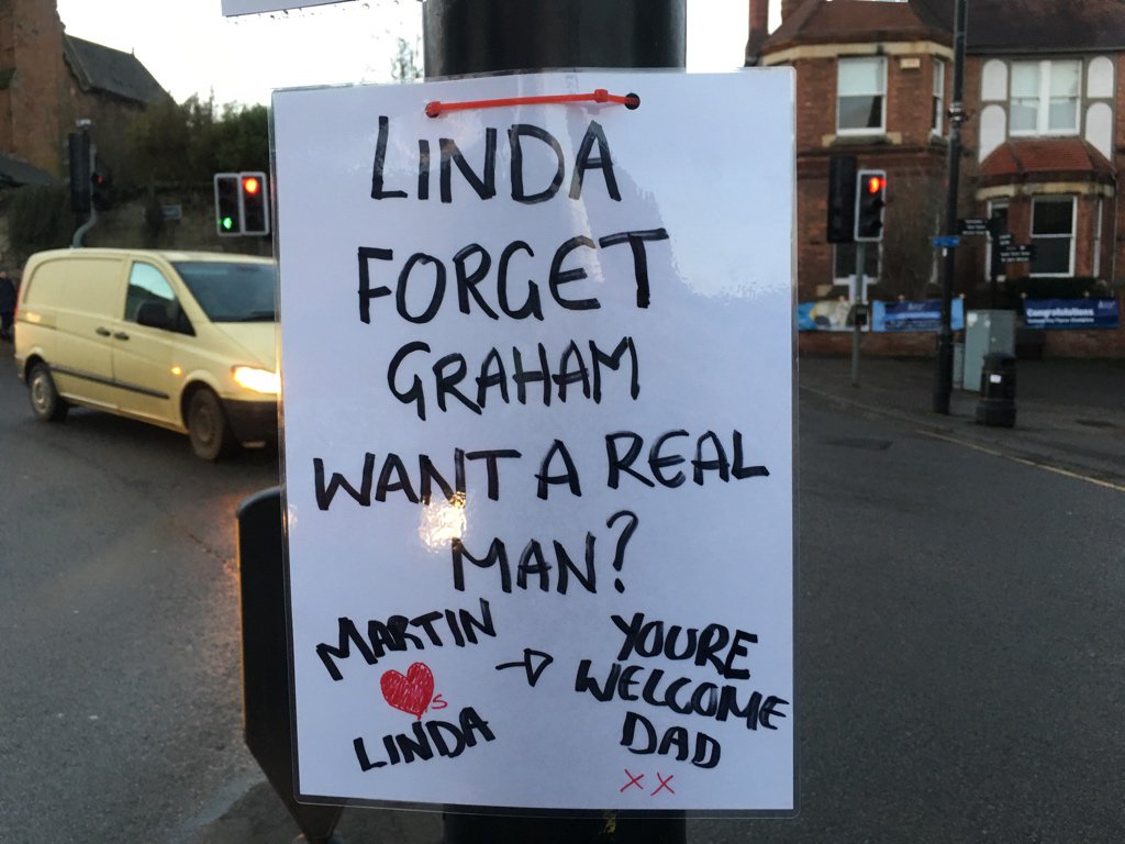 SocialMediaTodd's tweet photo. Lol! Someone’s hijacked the Linda Posters in #Warwick 😂 https://t.co/psV3mD8QSH