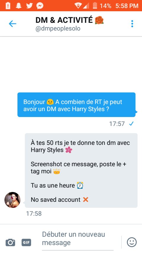 aurore_bdv's tweet photo. A 50 RT svp j'aurais un DM avec Harry Styles grâce a @dmpeoplesolo https://t.co/waMfWnQGK9