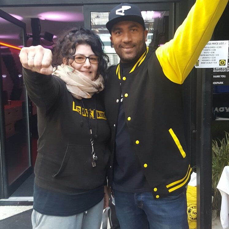 Funfitwithellie's tweet photo. Wicked morning 😊 @1MC_KIE @fight_klub @TOTALLYSHREDFIT @djjjfrost @vforever @BoxparkCroydon #8howmany #dnbworkouts #healthyraving #buzzing https://t.co/SCmBiqvrUN