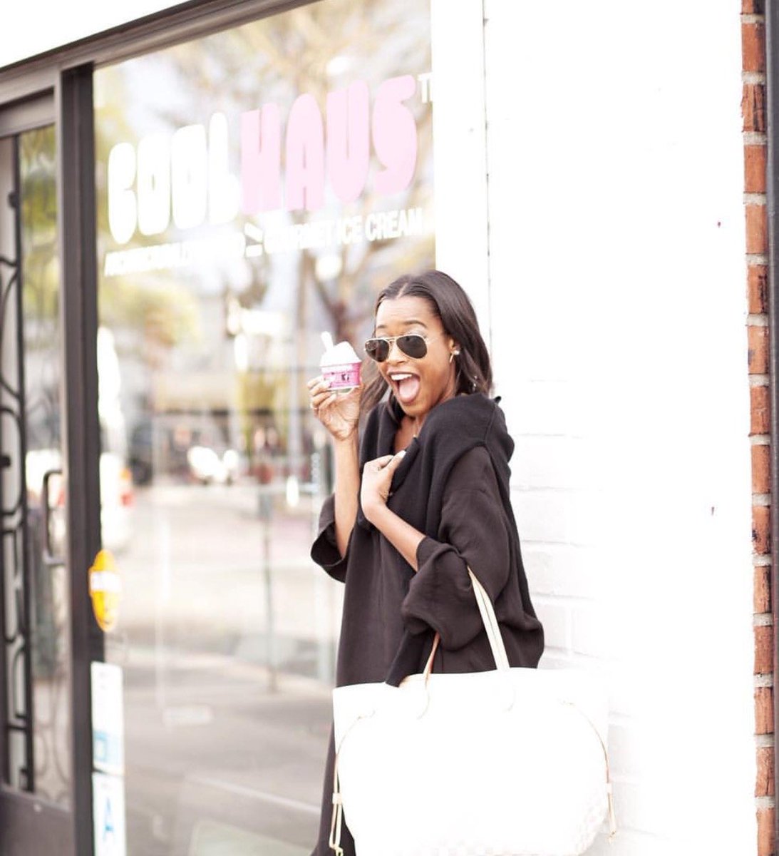 Hope you're as excited for the weekend as this girl! #SmilingBecauseOfTheIceCream