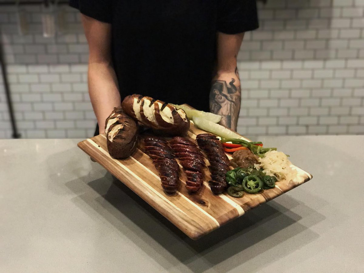 Check out our sampler platter to get more wiener for your buck! #eatmoresausage #drinkmorebeer #happyhour #sampler #dtsa