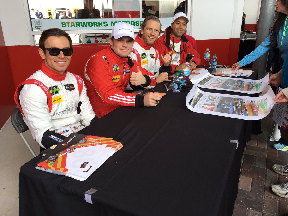 starworksmotor's tweet photo. 15 minutes left to get your autographs! #rolex24 https://t.co/2OEQI9TlL1