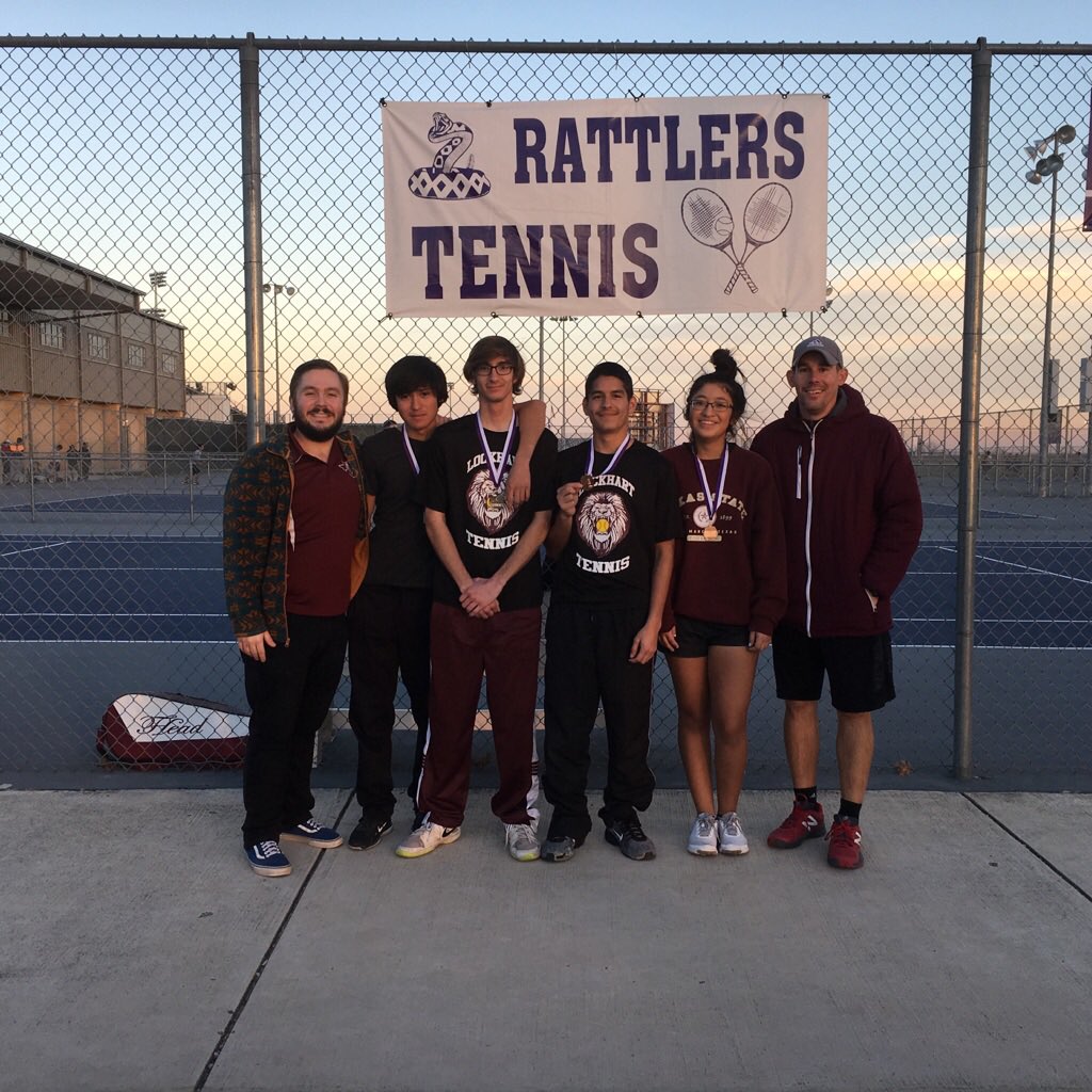 OnePrideLHS's tweet photo. @LISDSUP @LockhartISD @LOCKHARTHS @LockhartTennis shine @San Marcos Winter Cup. Lots of hardware won! #lionproud https://t.co/YCpxa511ic