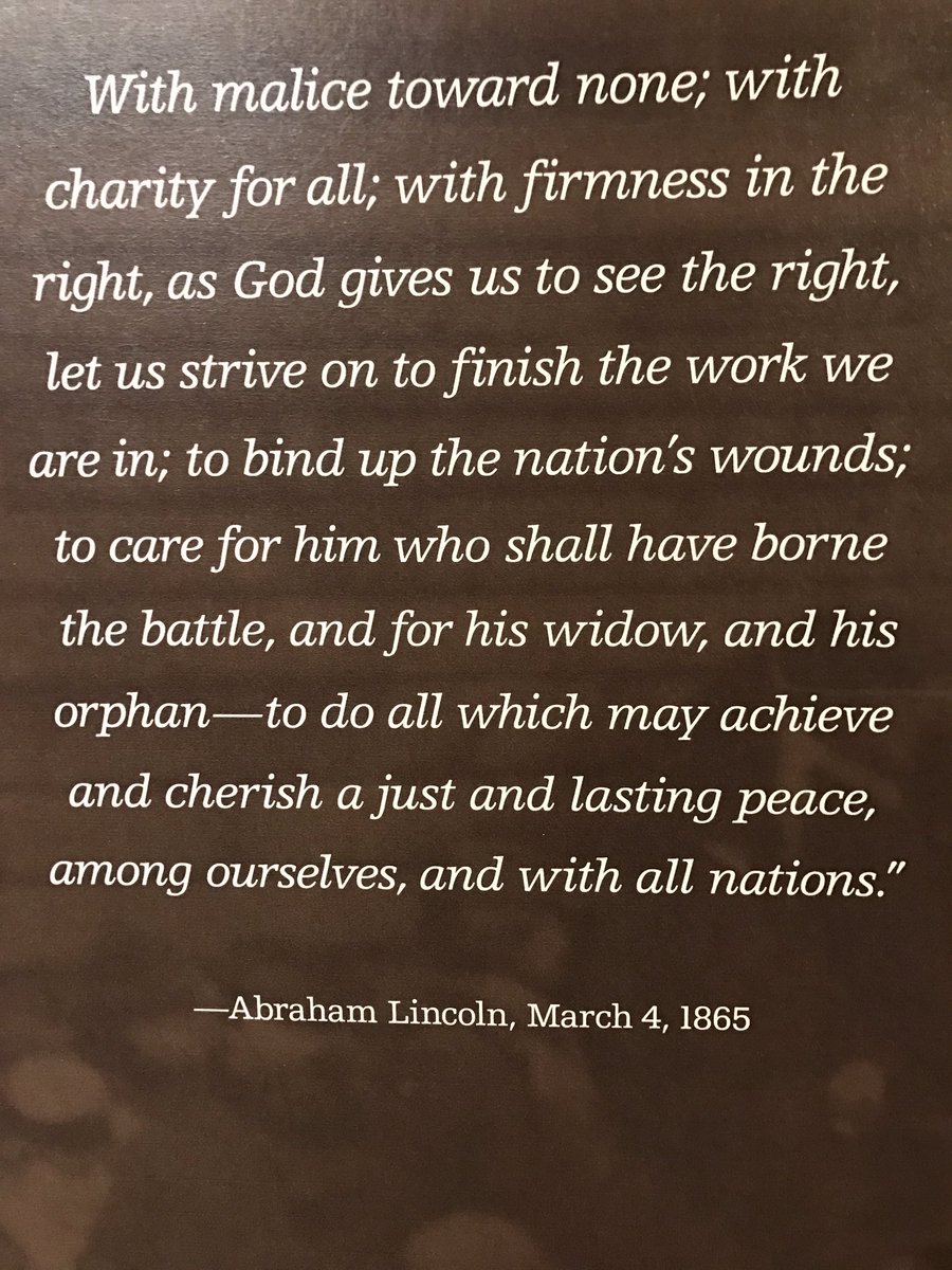 Deeply moved today visiting <a href="/FordsTheatreNPS/">Ford's Theatre NPS</a> and Peterson House where Abraham Lincoln took his last breath. His words are timeless.