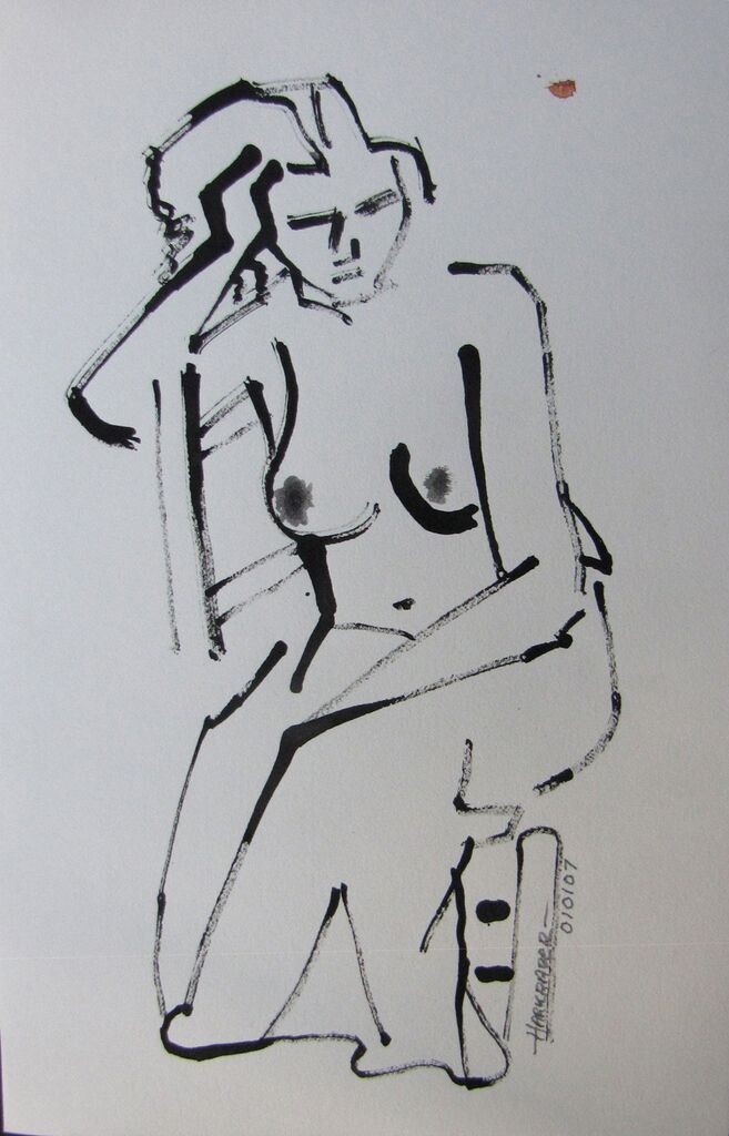 aarongallerydc's tweet image. Highlighted #workoftheday Chico Harkrader's "Nude I" Watercolor, 5 x 7 in.