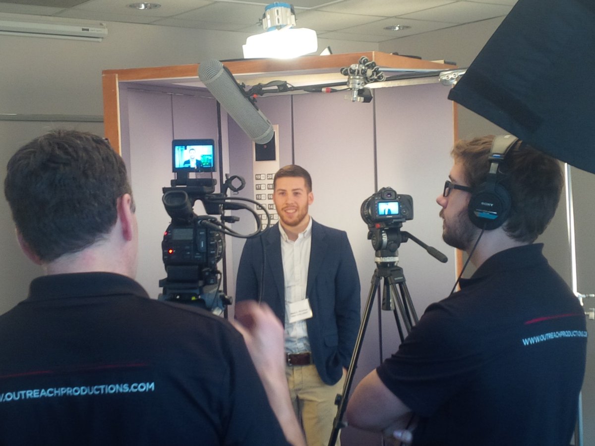 Elevator pitches, literally! <a href="/OutreachProd/">Outreach Productions | Integrated Creative</a> shooting @PetitpasMarcel pitch his #startup Vibes Intelligent. #Breakthru