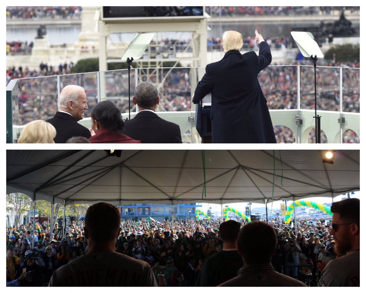 Athletics's tweet photo. Report: More people attended A's FanFest than the Inauguration. #RootedInOakland https://t.co/sfS5REfQaZ