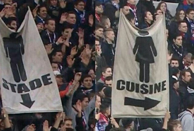 AndiOnrubia's tweet photo. El Lyon tiene uno de los mejores equipos femeninos del mundo y a sus ultras se les ocurre mandar a las mujeres a la cocina. Vergonzoso. https://t.co/TIu1MUcR9l