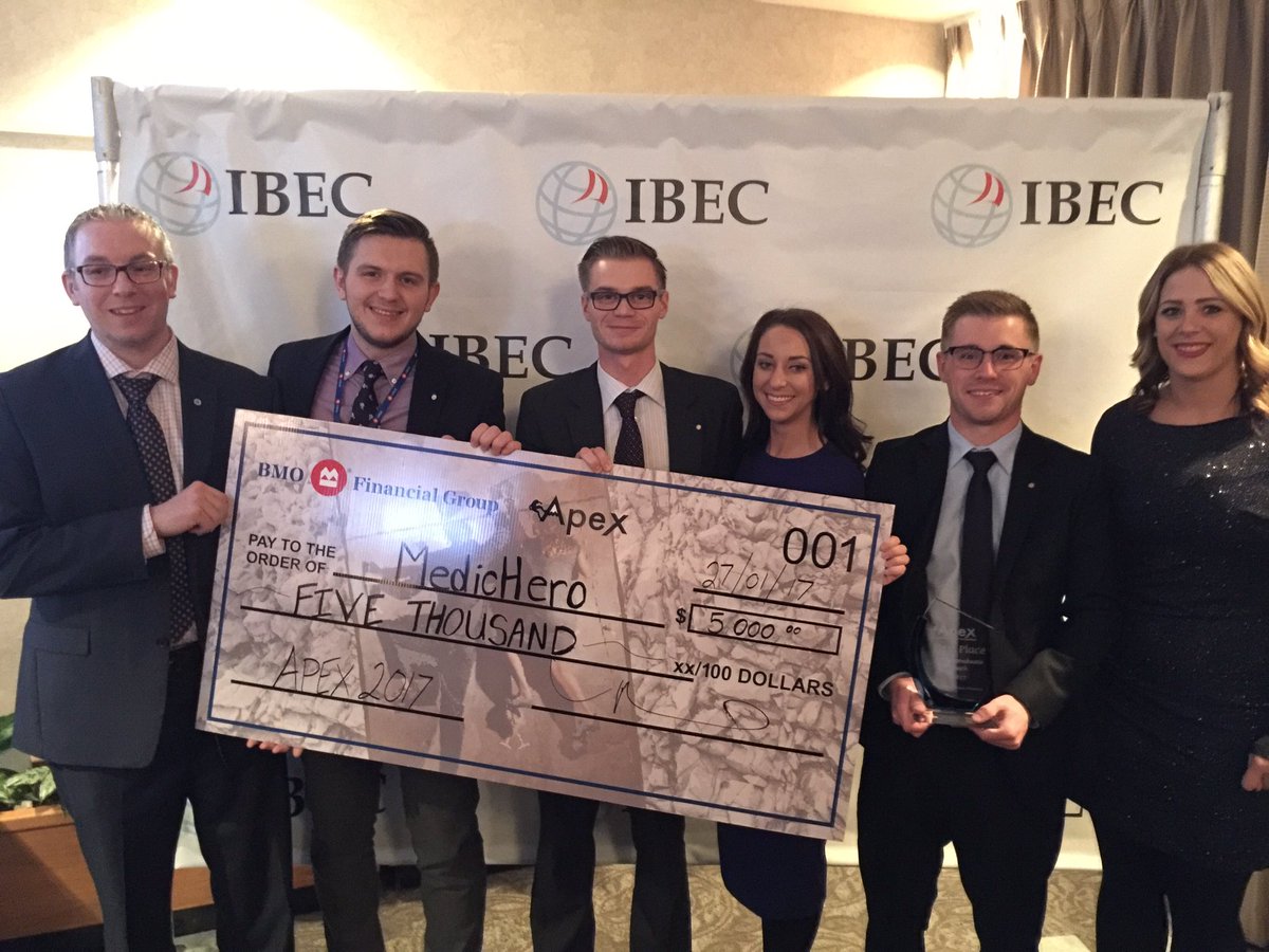 lucbohunicky's tweet photo. @MedicHero wins! Proud of Josh &amp; the @StuClarkCentre for a big win @ the APEX Business Plan Competition in NB. Pleasure working with them! https://t.co/Qttb6mjOqK