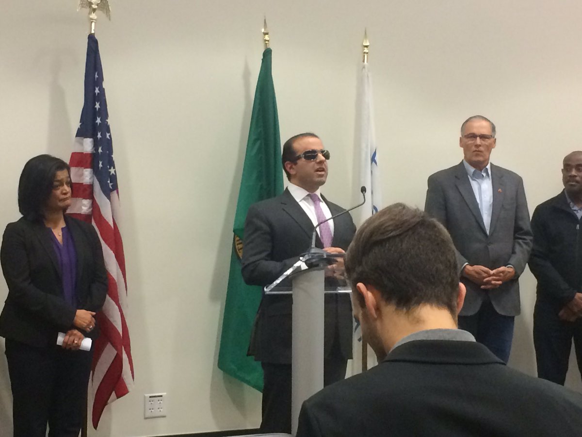 RyanTakeo's tweet photo. Lt. Gov @cyrushabib, whose family is from Iran, calls this executive order 'unAmerican' that's only about religious bigotry. https://t.co/7fVftJqeql