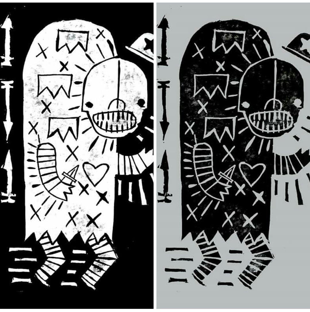 iamSKELE's tweet photo. PRESALE of #blockprinted #linocut shirts is going on now. Contact skeleartart@gmail.com for pricing. #dallasartist #txartist #iamskele #art https://t.co/bNwX0vwUbI