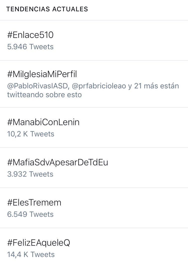 #MiIglesiaMiPerfil es ahora #tendencia en #Ecuador.