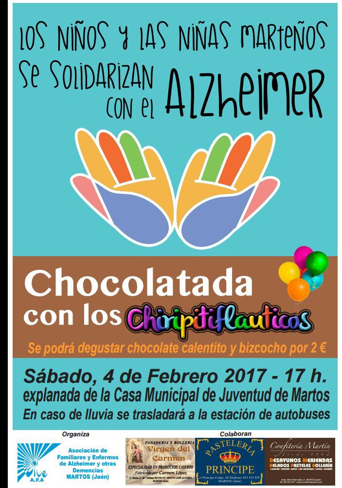 afavivemartos1's tweet photo. 4 de febrero a las 17:00 h en la explanada de la casa de la juventud de Martos!!!! OS ESPERAMOS A LA CHOCOLATADA con los chiripitiflauticos! https://t.co/5k2KymCVRH