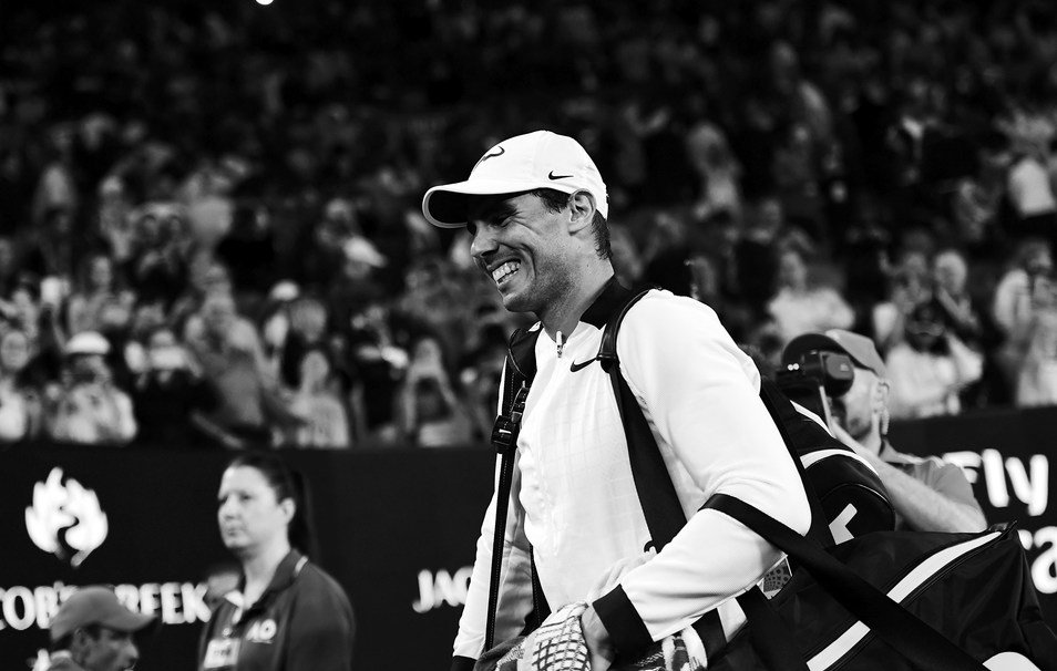 AustralianOpen's tweet photo. "It's exciting for me and for both of us that we still there and we still fighting for important events." -Rafa https://t.co/SU694hi3Jh