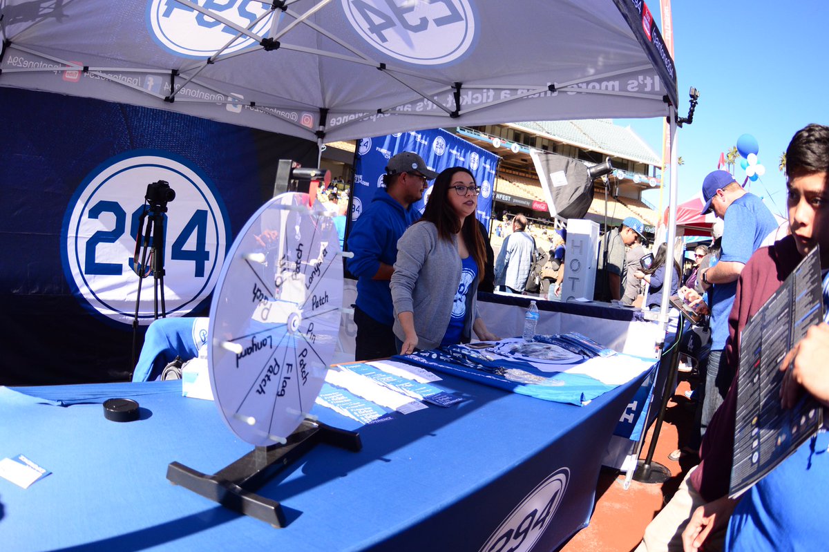 Dodgers's tweet photo. Spin the wheel, get some @Pantone294 swag. #DodgersFF https://t.co/3NqkYIWOFJ