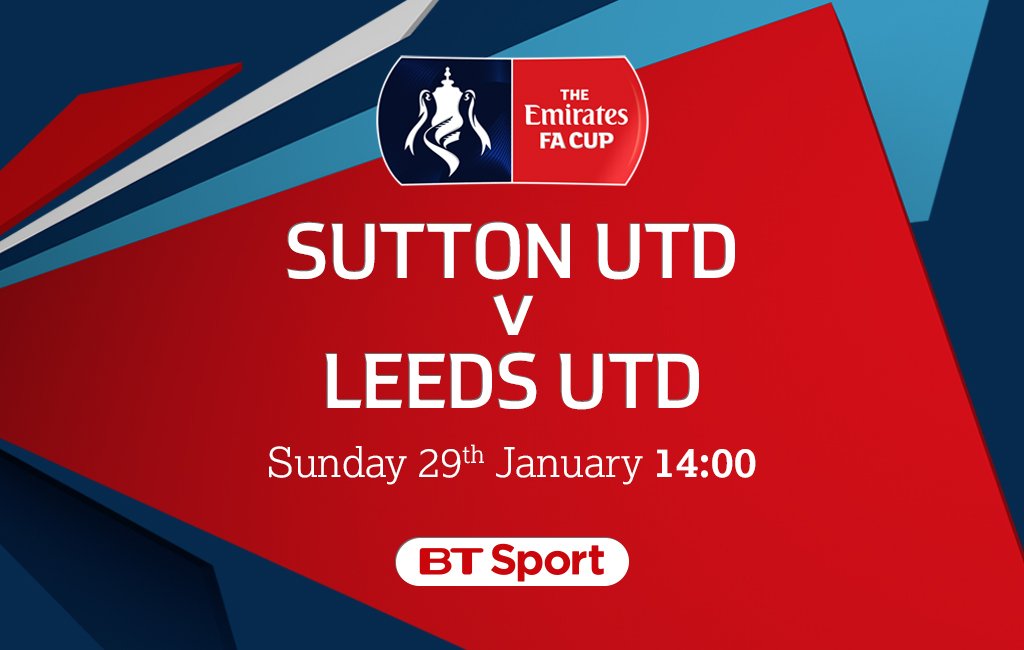 We've got a corker of a match coming your way tomorrow. Get yourselves to the bar for a proper #EmiratesFACup tie. <a href="/suttonunited/">Sutton United</a> v <a href="/LUFC/">Leeds United</a>