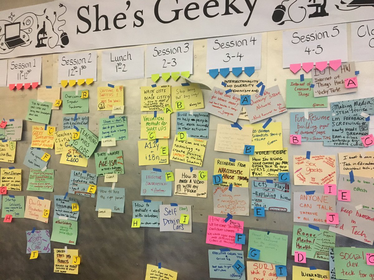 Matheneyc's tweet image. So many awesome sessions planned for #shesGeeky today